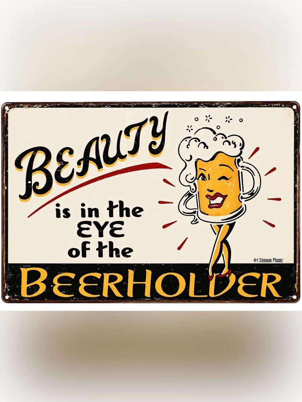 NEW Beauty Is In The Eye Beer Metal Sign